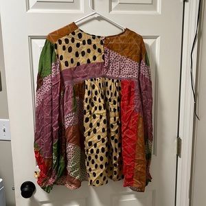 BI-nk Miranda Peasant Blouse Anthropologie XL